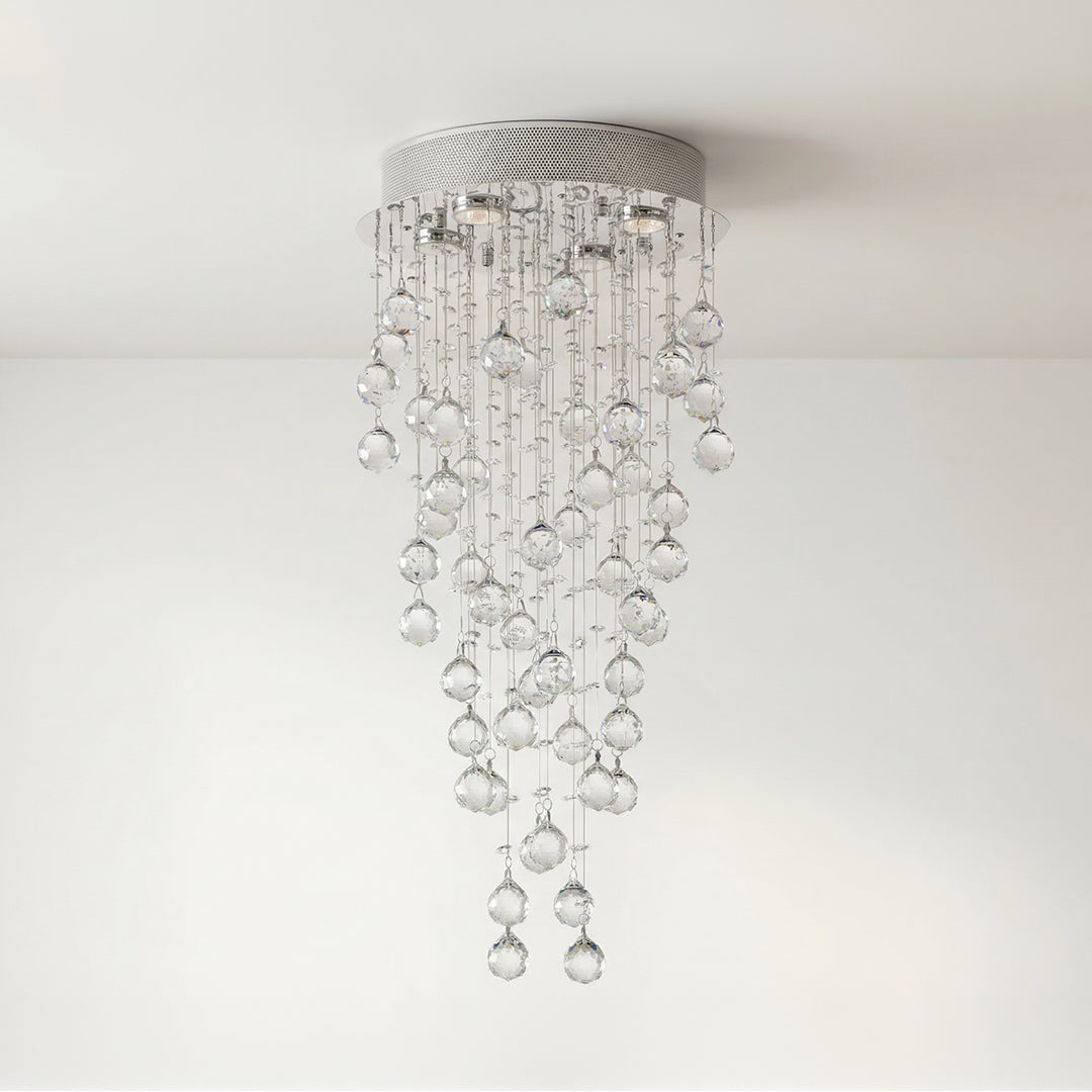 Rain Drop 4 Light Chrome Chandelier