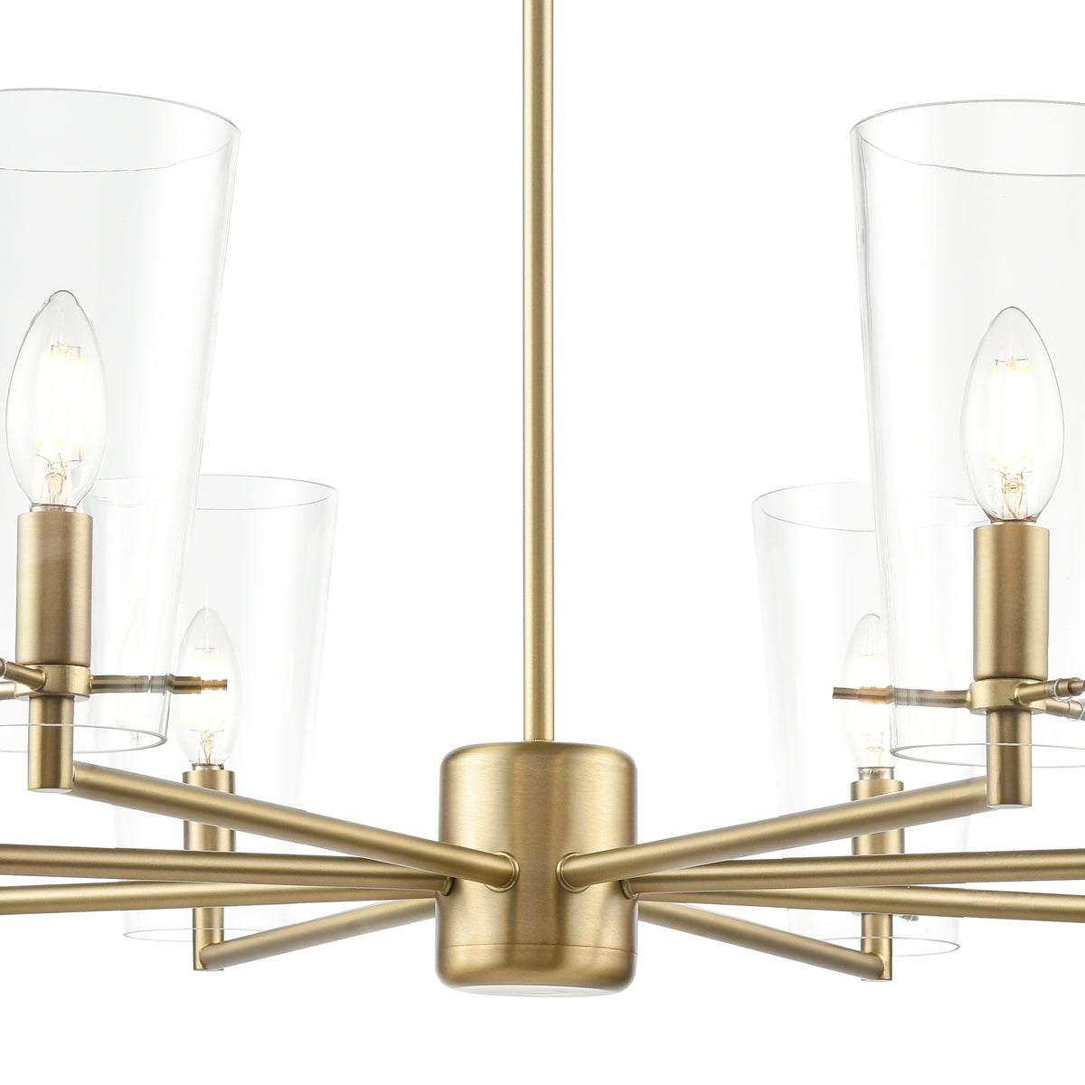 10.25'' Maccan Vintage Brass 8 Light Chandelier
