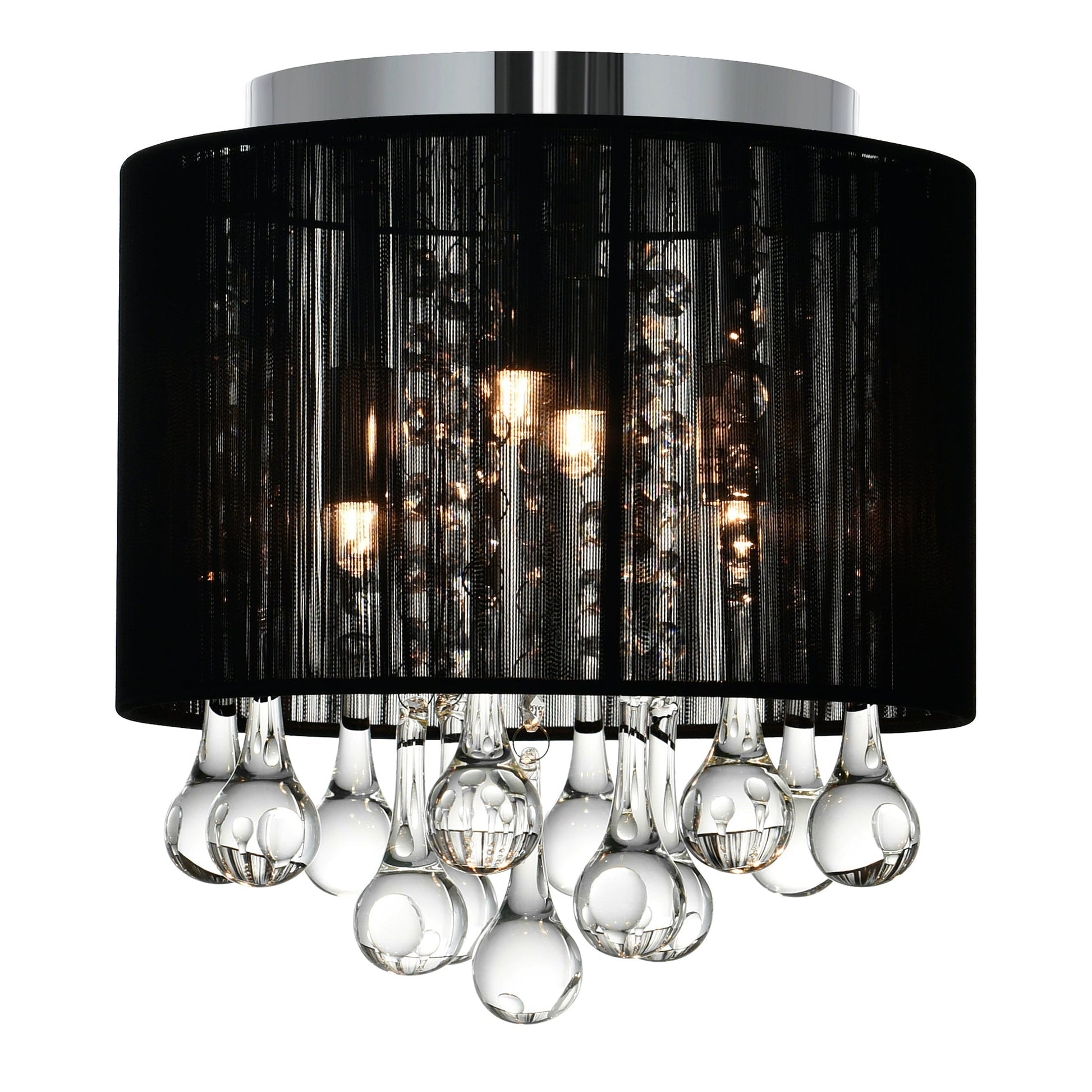 Water Drop 4 Light Chrome Flush Mount