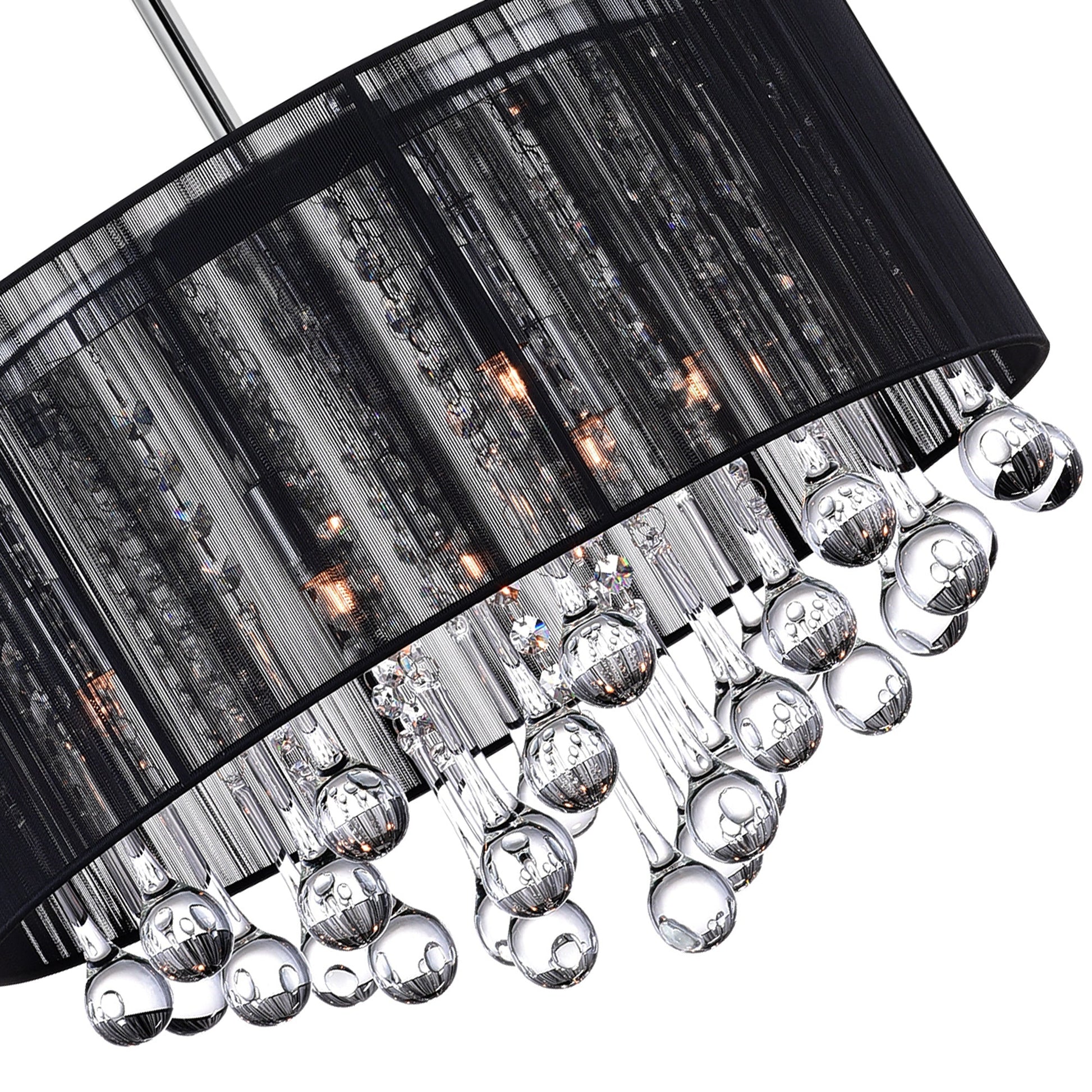 Water Drop 6 Light Chrome Chandelier