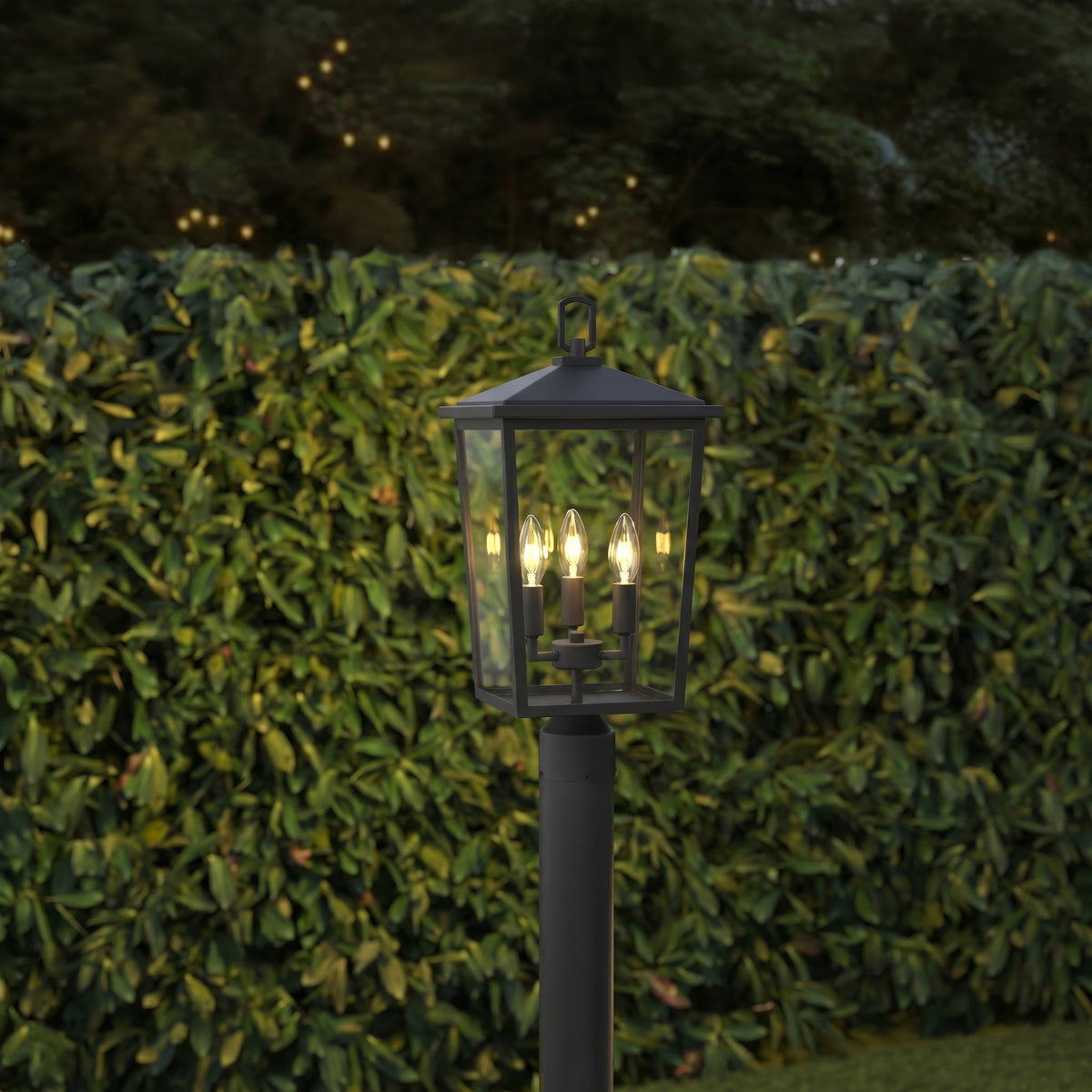 23'' Fetterton Powder Coated Black 3 Light Post Lantern