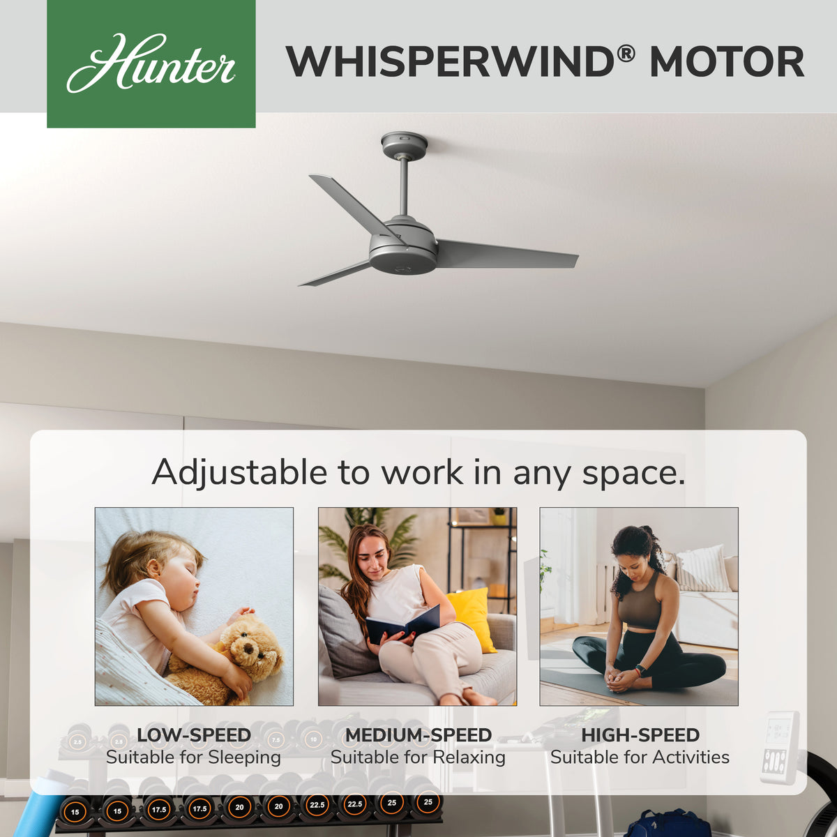 52 inch Trimaran Matte Silver WeatherMax Indoor / Outdoor Ceiling Fan and Wall Control