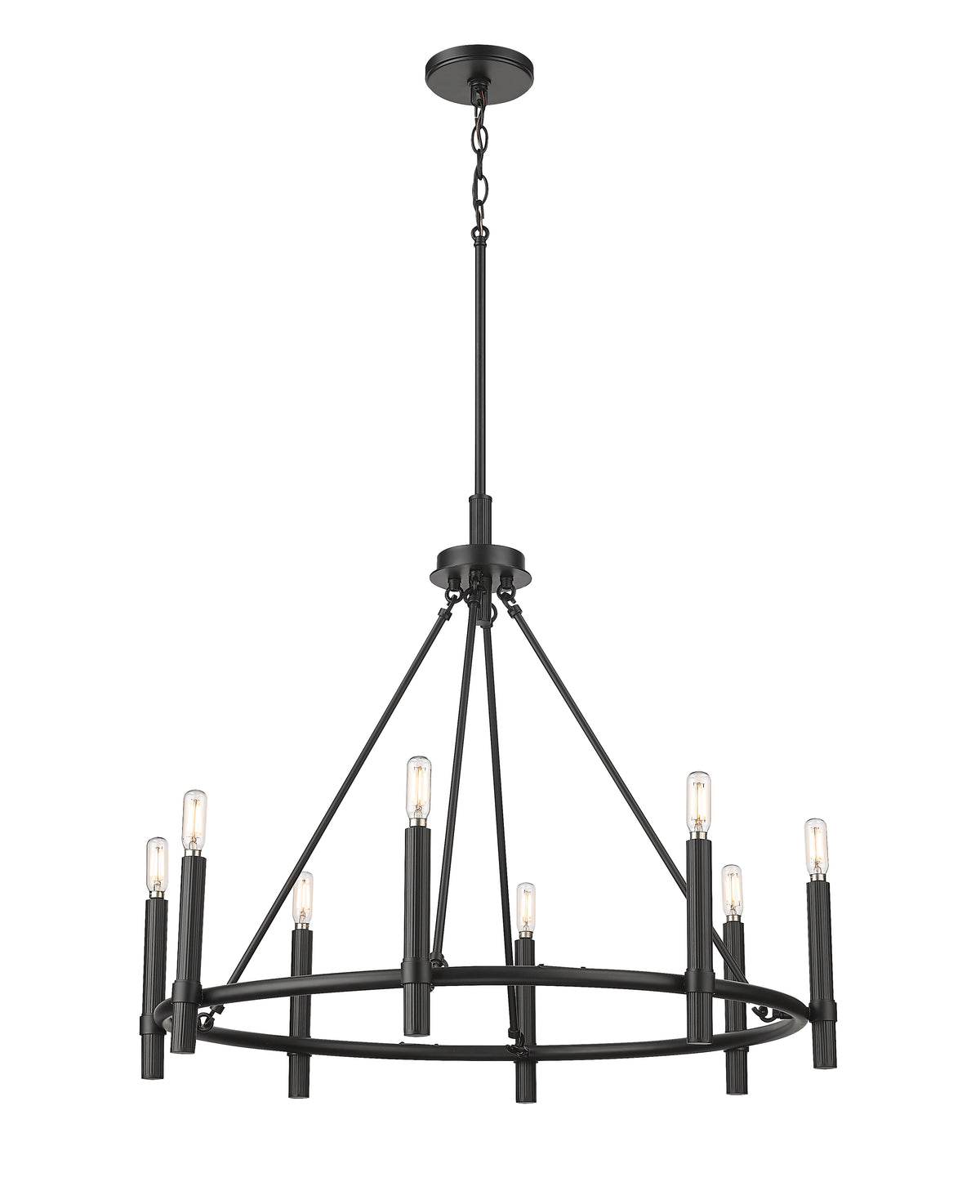 26.25'' Skyva Matte Black 8 Light Chandelier