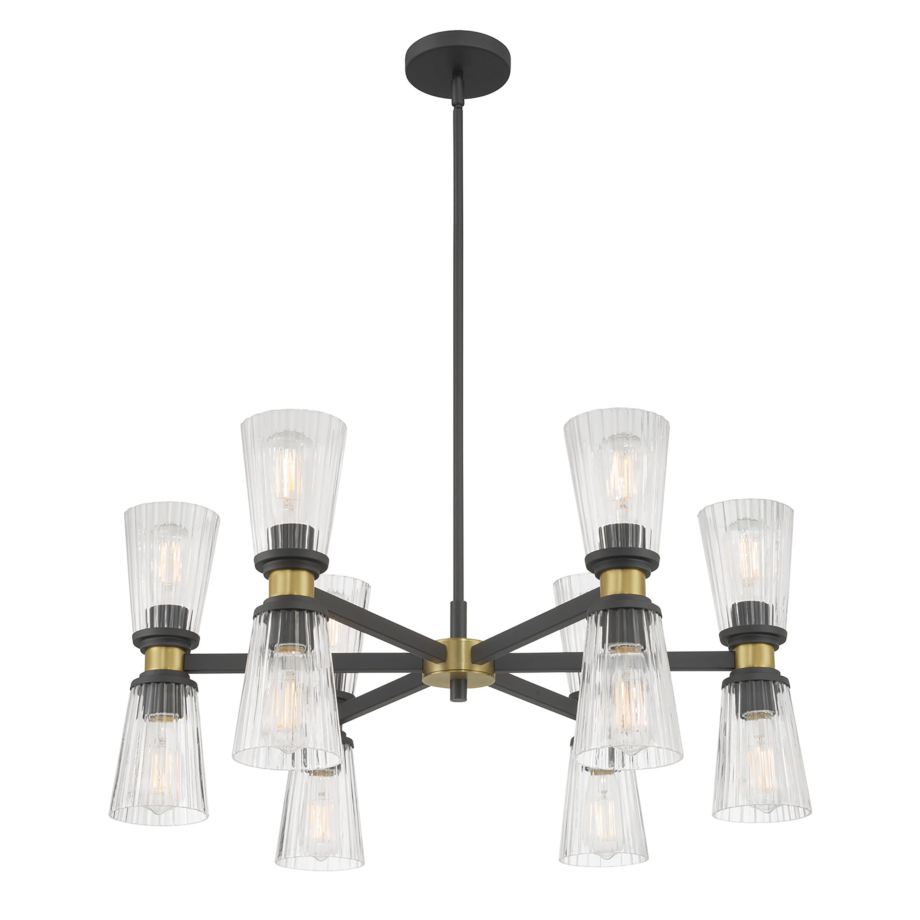 13.5'' Lustria Matte Black 12 Light Chandelier