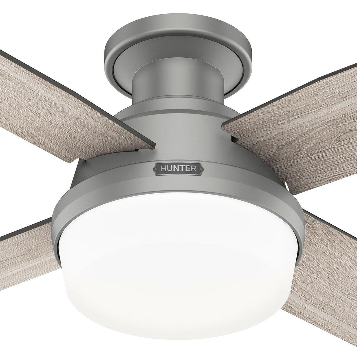 44 inch Dempsey Matte Silver Low Profile Ceiling Fan with LED Light Kit and Handheld Remote