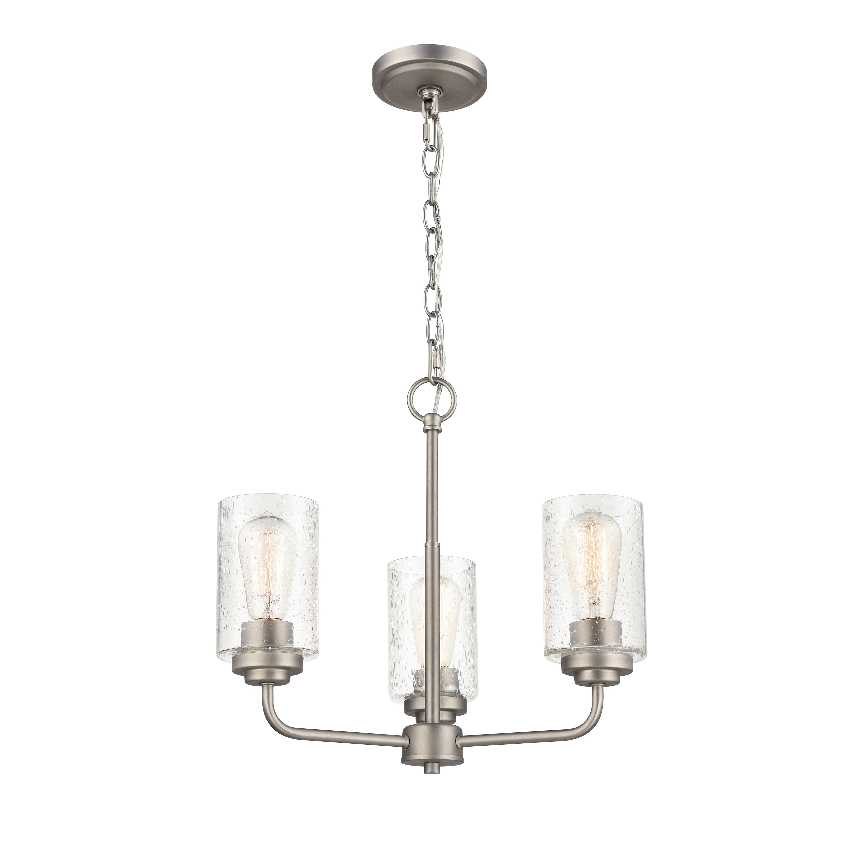 16'' Moven Satin Nickel 3 Light Chandelier
