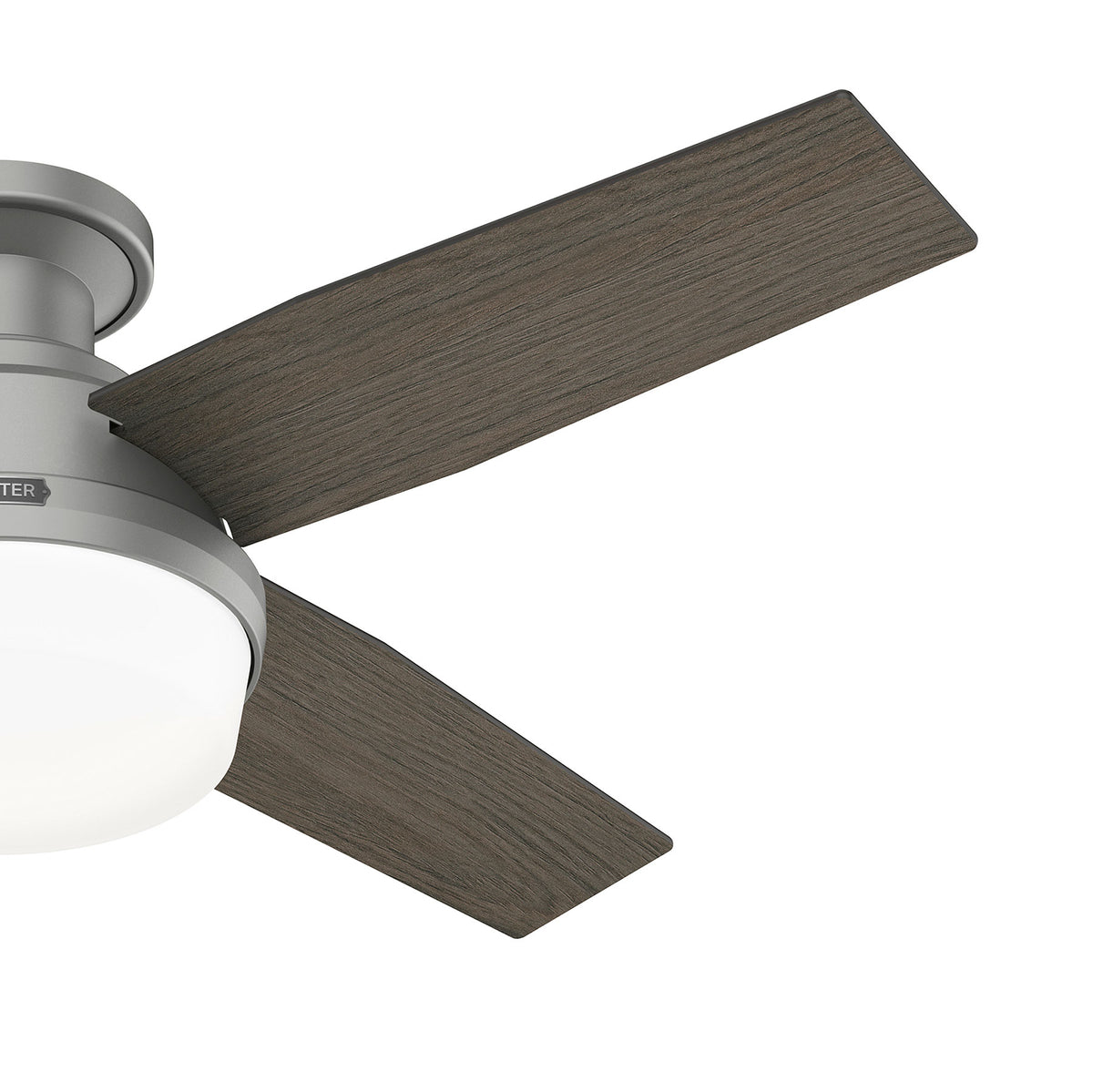 44 inch Dempsey Matte Silver Low Profile Ceiling Fan with LED Light Kit and Handheld Remote