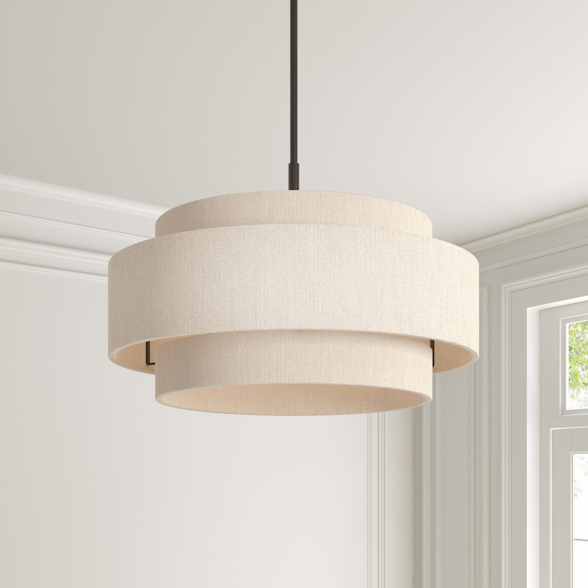 15.75'' Helbert Matte Black 5 Light Pendant
