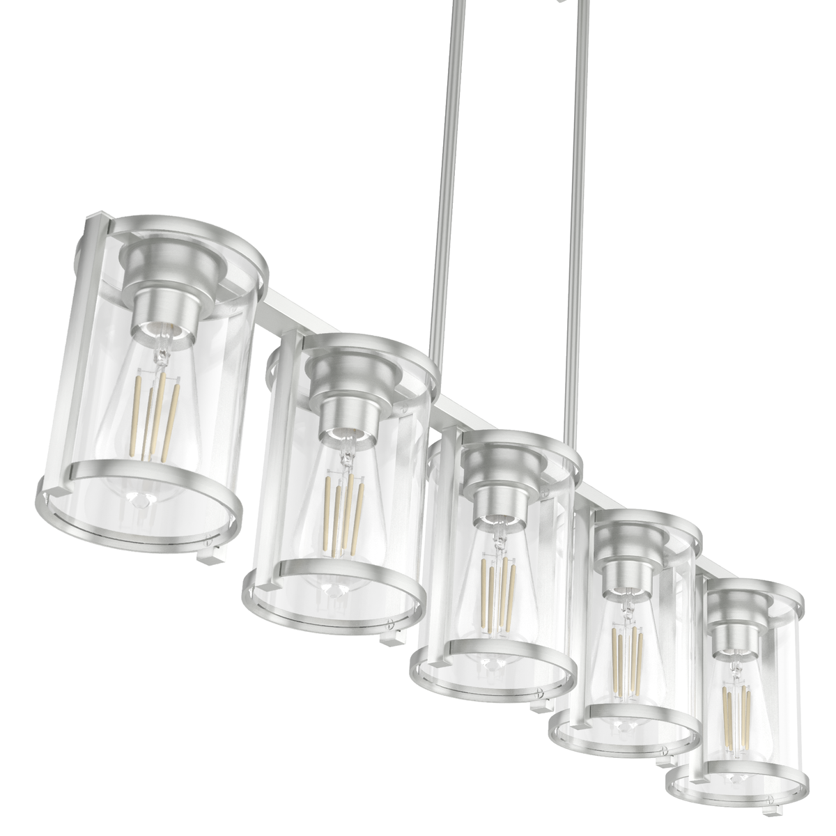 Astwood 39-inch 5-light Brushed Nickel Linear Chandelier with Clear Glass