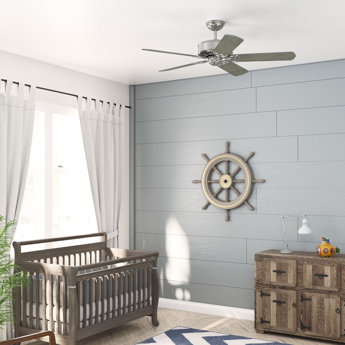 Casablanca 54 inch Panama ENERGY STAR® Brushed Nickel Ceiling Fan with Handheld Remote