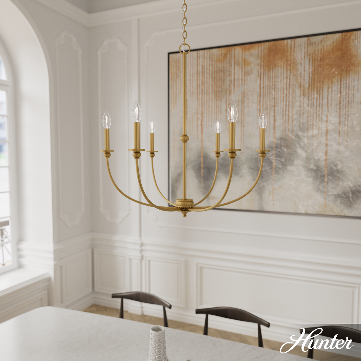 Xidane 24-inch 5-light Alturas Gold Chandelier with Clear Glass