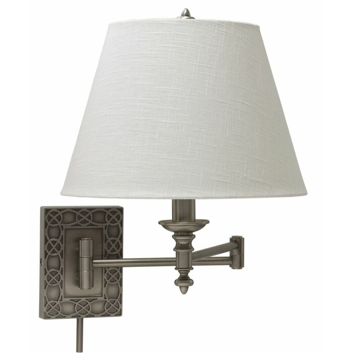 12-inch Arm Antique Silver Direct Wire Wall Swing Lamp