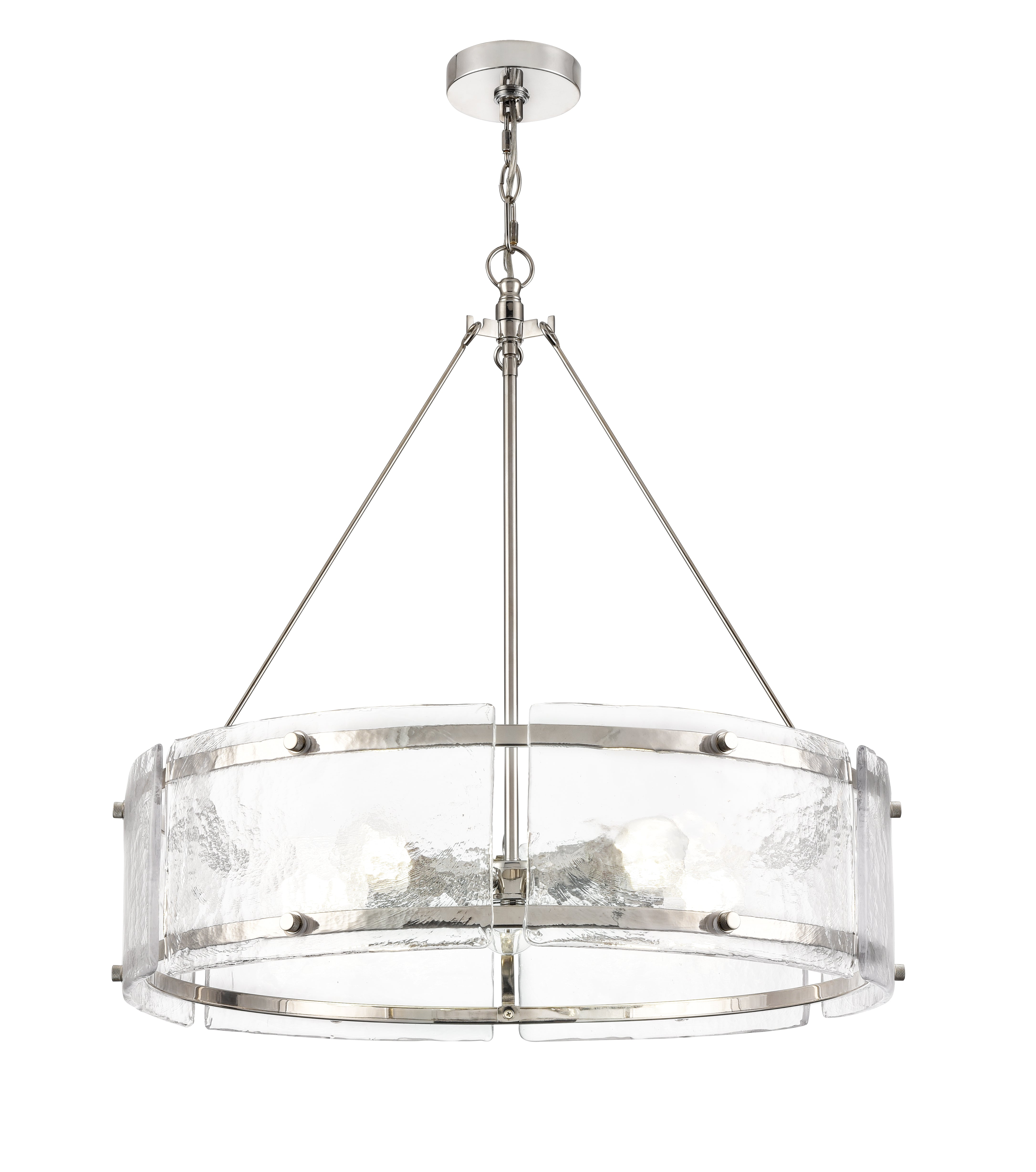25'' Bennetti Polished Nickel 5 Light Pendant