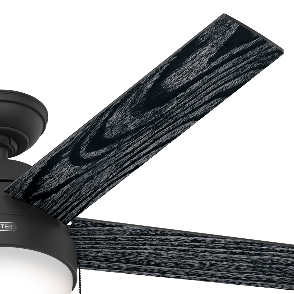 52 inch Anslee Matte Black Ceiling Fan with LED Light Kit and Pull Chain