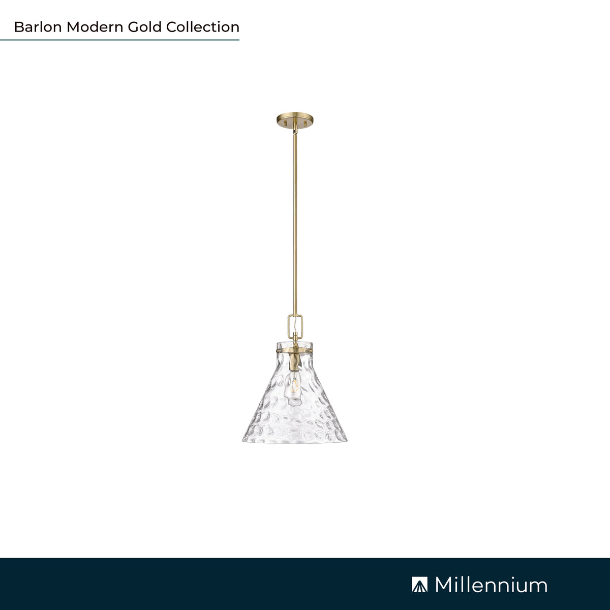 12.8'' Barlon Modern Gold 1 Light Pendant