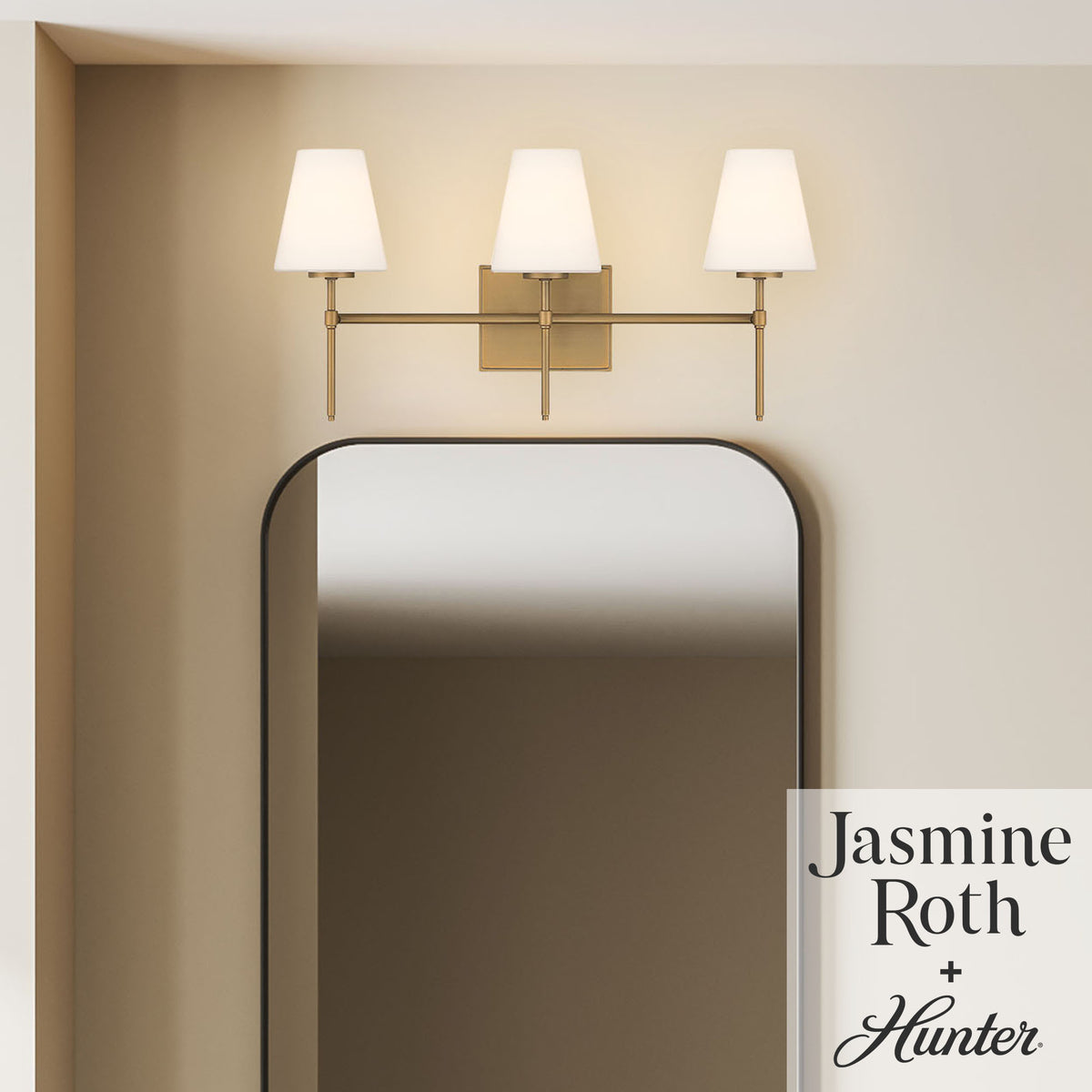 Camelia Stem 24-inch 3-light Luxe Gold and Cased White Glass Vanity Light with Cased White Glass