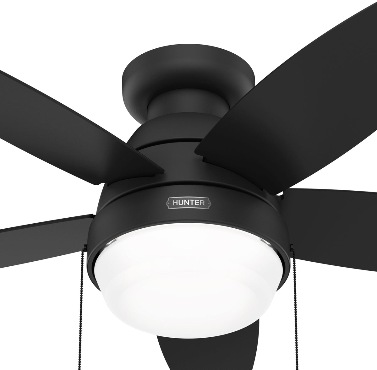 44 inch Lilliana Matte Black Low Profile Ceiling Fan with LED Light Kit and Pull Chain