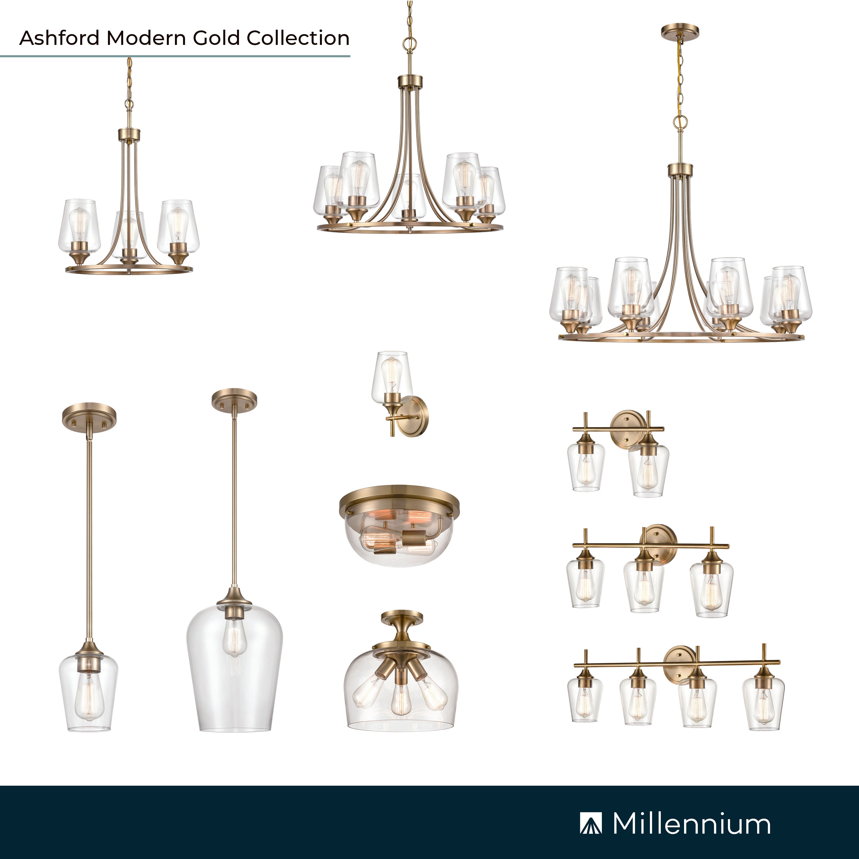 5'' Ashford Modern Gold 1 Light Wall Sconce