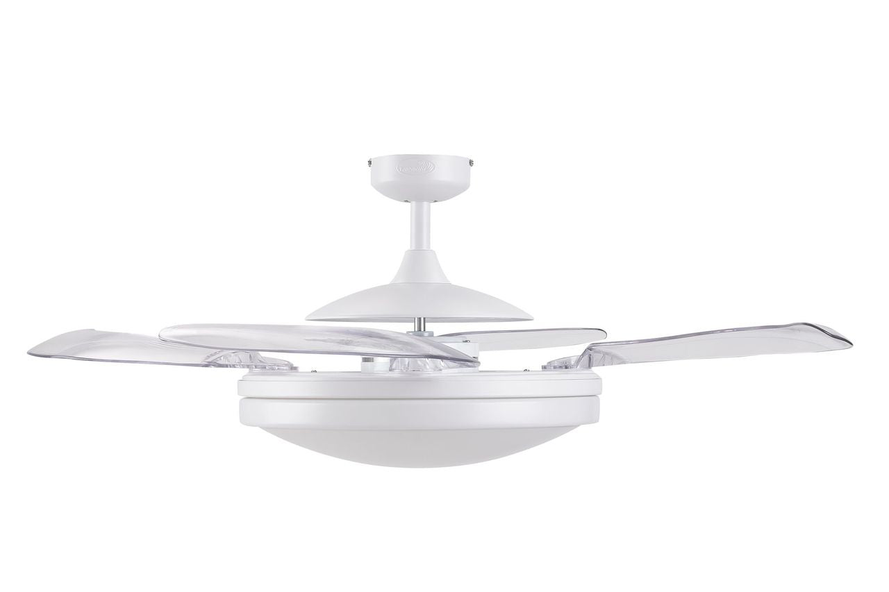 EVO2 48 Inch 3 Light White Fan with Retractable Blades