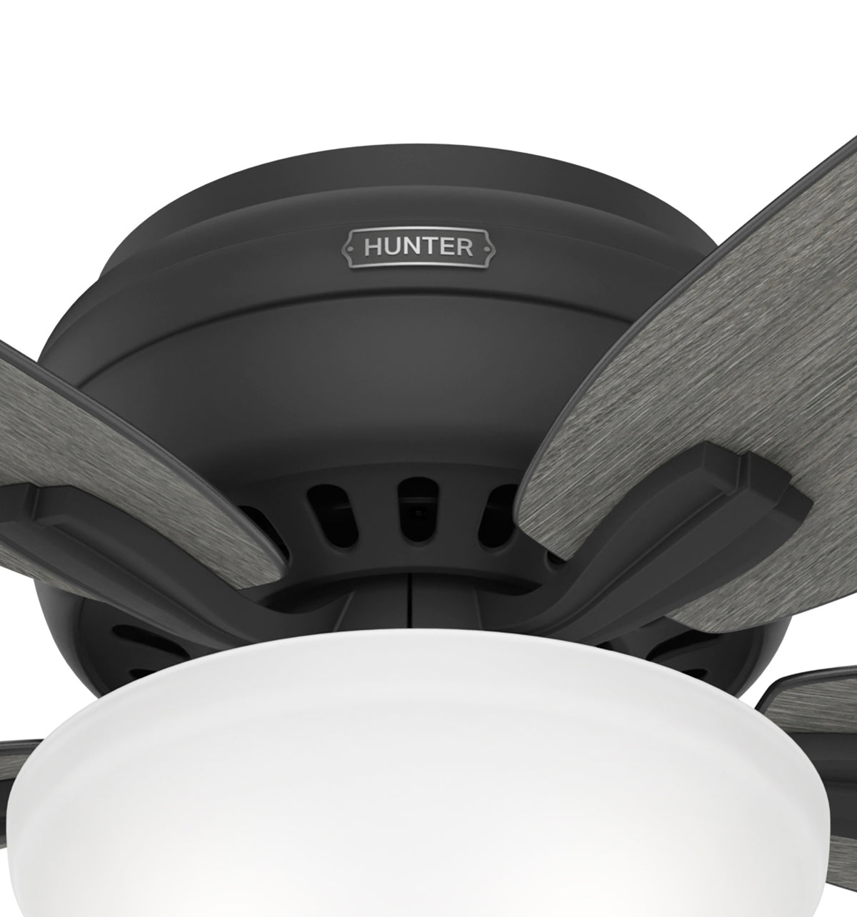 52 inch Newsome Matte Black Low Profile Ceiling Fan with LED Light Kit and Pull Chain
