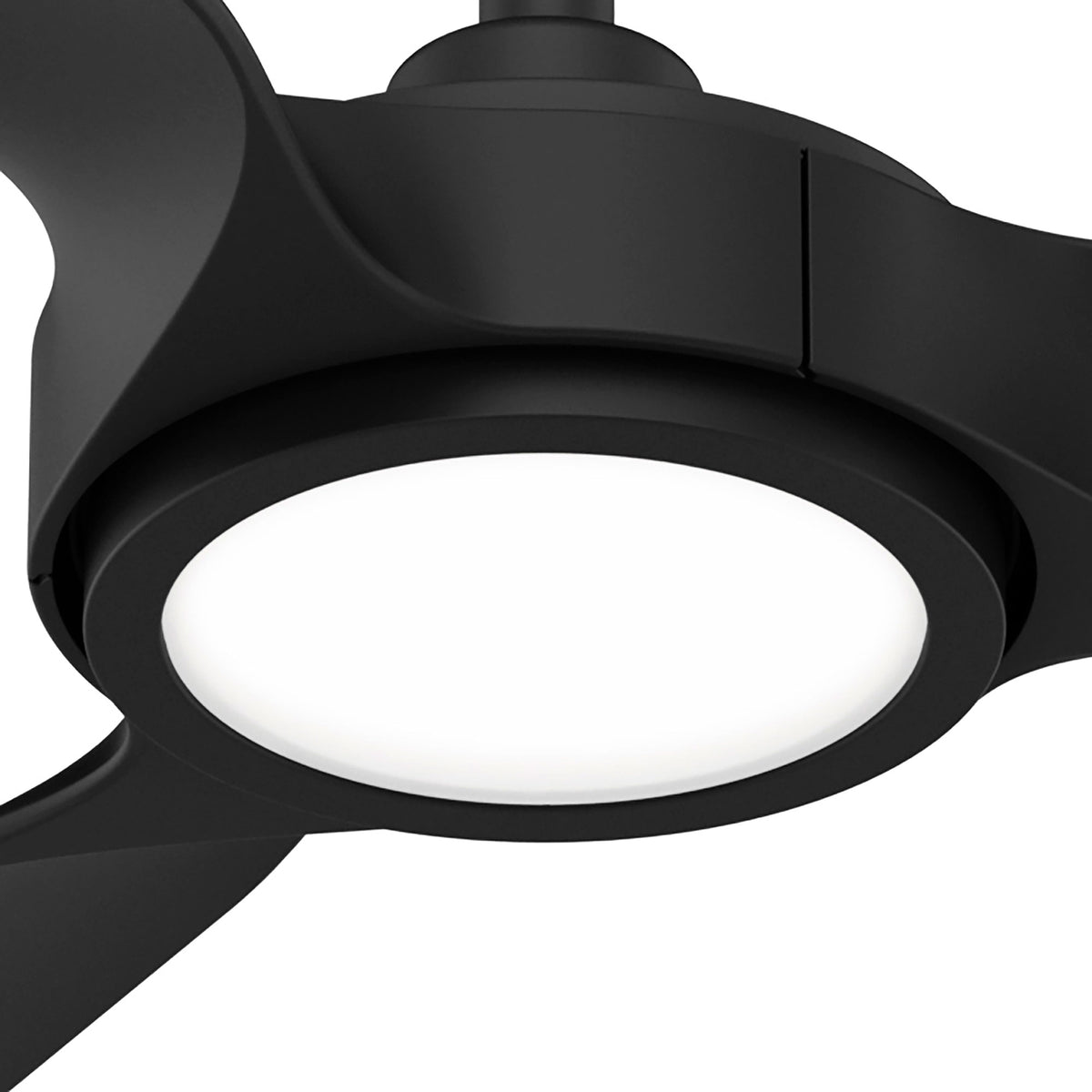 52 inch Zentech Wi-Fi ENERGY STAR® Matte Black Damp Rated Ceiling Fan with LED Light Kit and Remote