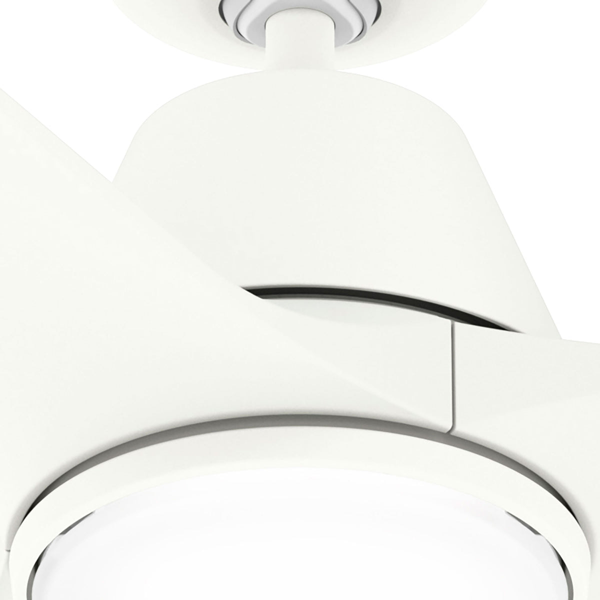 44 inch Aeronaut Wi-Fi ENERGY STAR® Matte White Damp Rated Ceiling Fan with LED Light Kit
