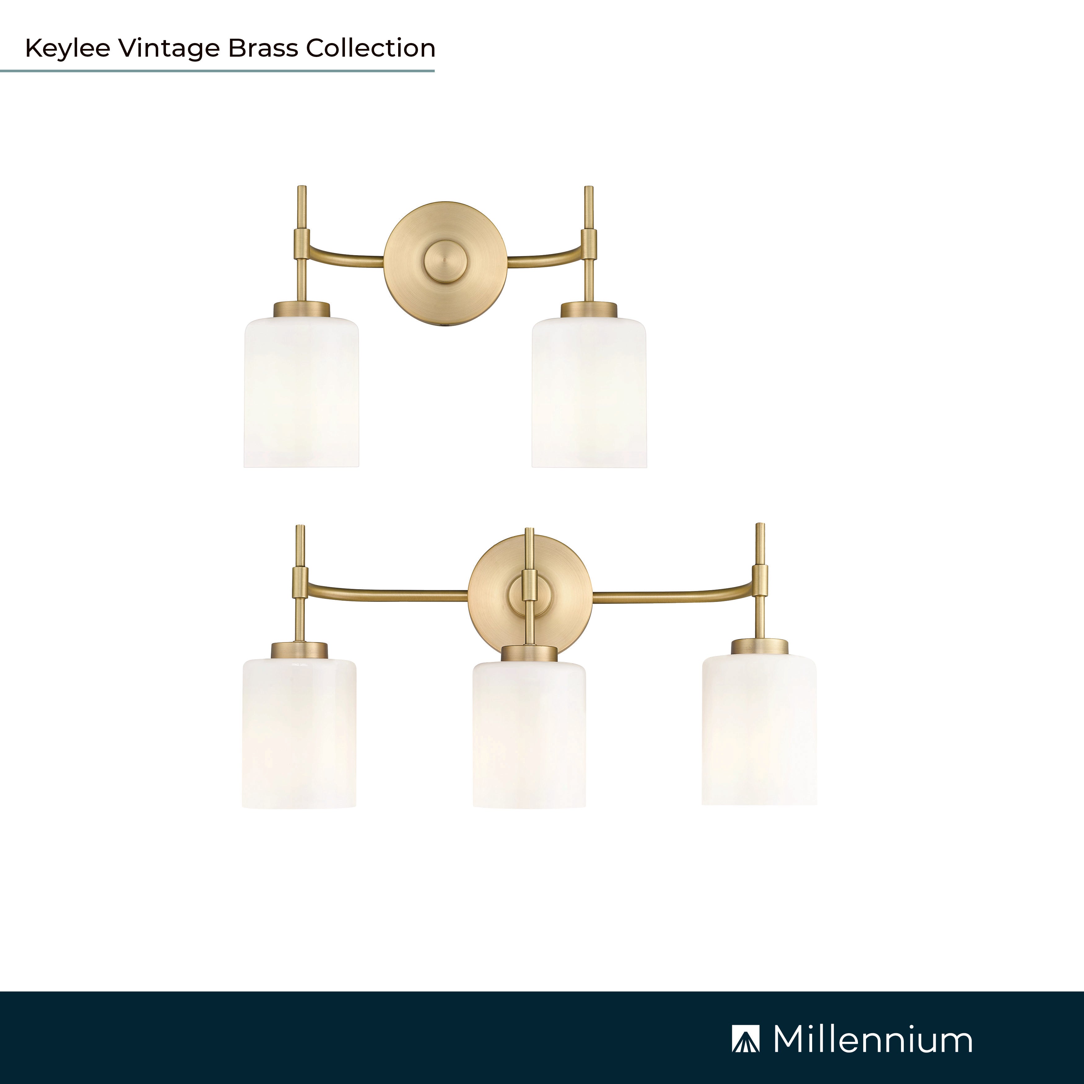 22'' Keylee Vintage Brass 3 Light Bath Vanity