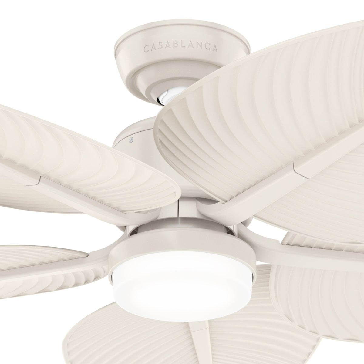 Casablanca 52 inch Coveview ENERGY STAR® Cream Damp Rated Ceiling Fan with LED Light Kit and Wall Control and Handheld Remote