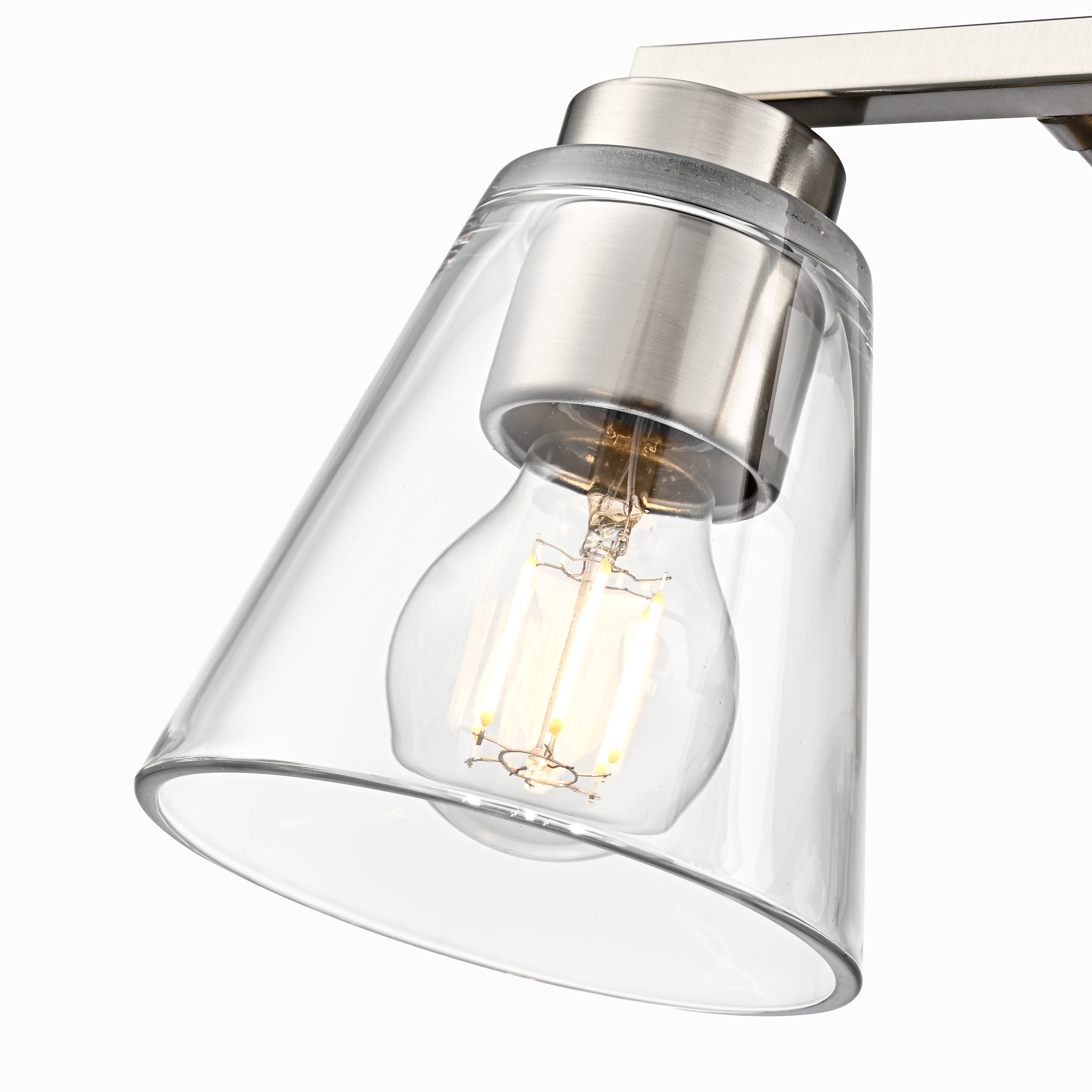 13-inch Strayhan Brushed Nickel 2-Light Clear Glass Bathroom Vanity Light