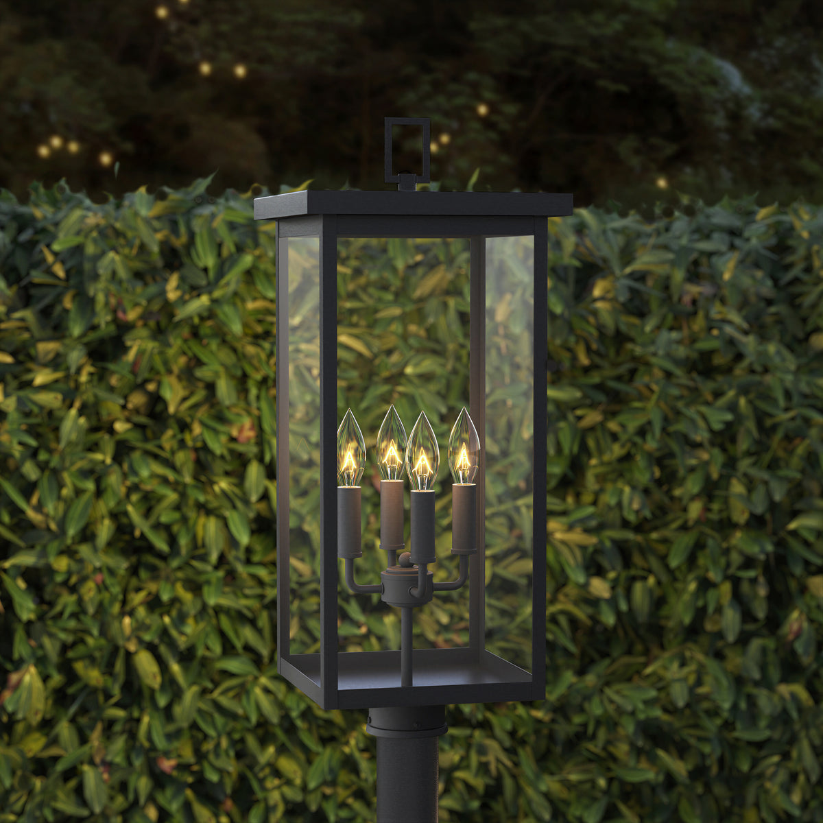 26.25'' Barkeley Powder Coated Black 4 Light Post Lantern