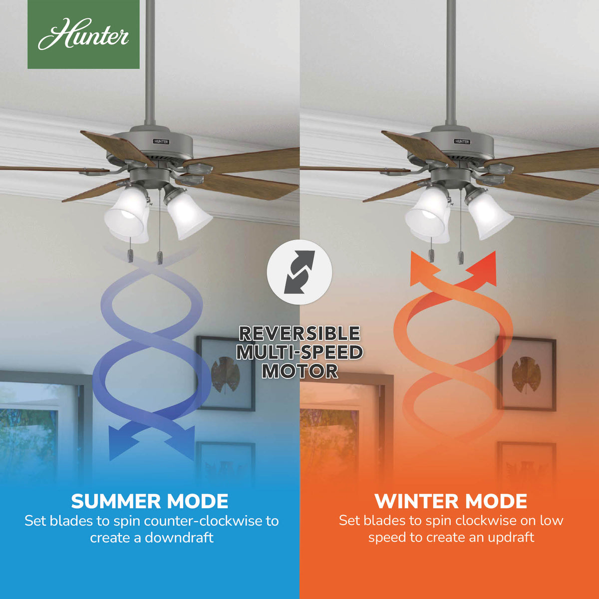 44 inch Swanson ENERGY STAR® Matte Silver Ceiling Fan with LED Light Kit