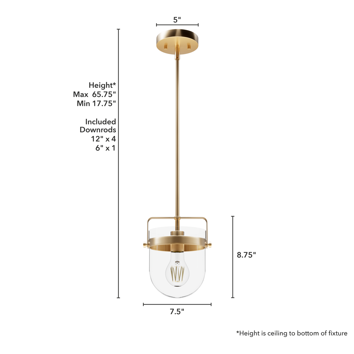 Karloff 7.5-inch 1-light Alturas Gold Lantern Pendant with Clear Glass