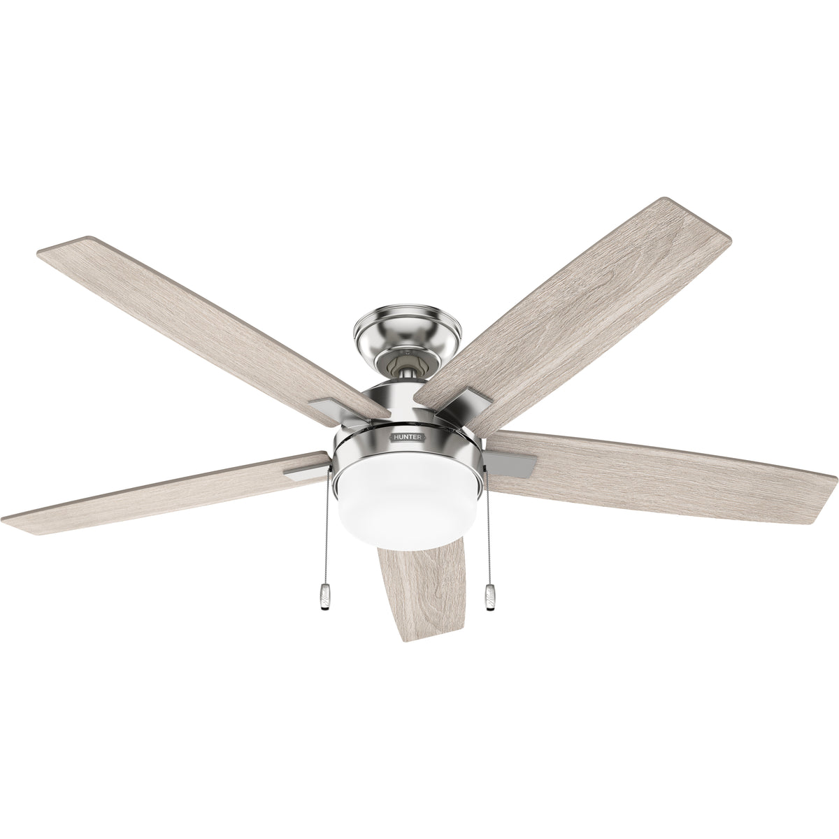 52 inch Anisten Brushed Nickel Ceiling Fan with LED Light Kit and Pull Chain