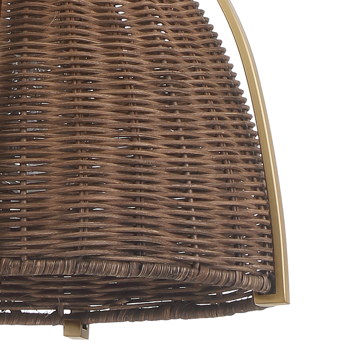Arcelia 12-inch 1-light Alturas Gold and Sable Pendant with Sable Rattan Natural Shade