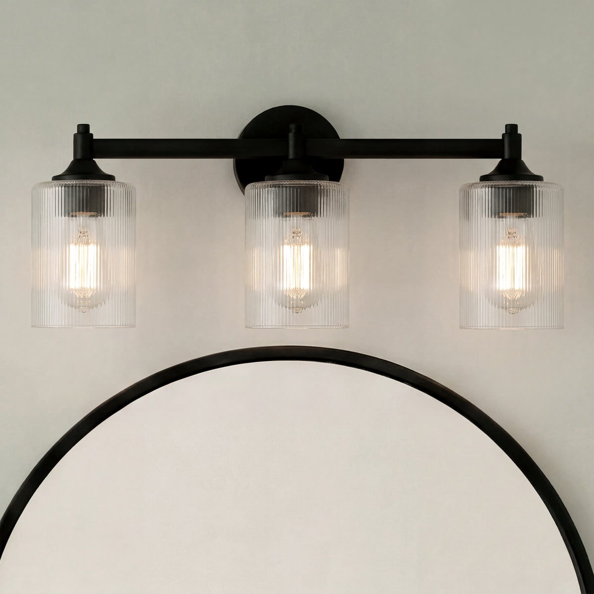 23.75'' Ryehouse Matte Black 3 Light Bath Vanity