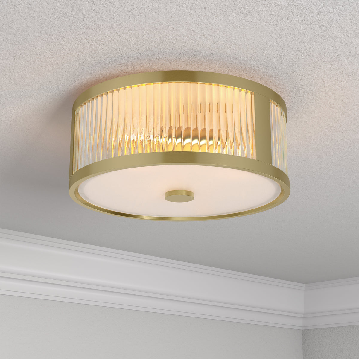 5.5'' Ardezia Vintage Brass 3 Light Flush Mount