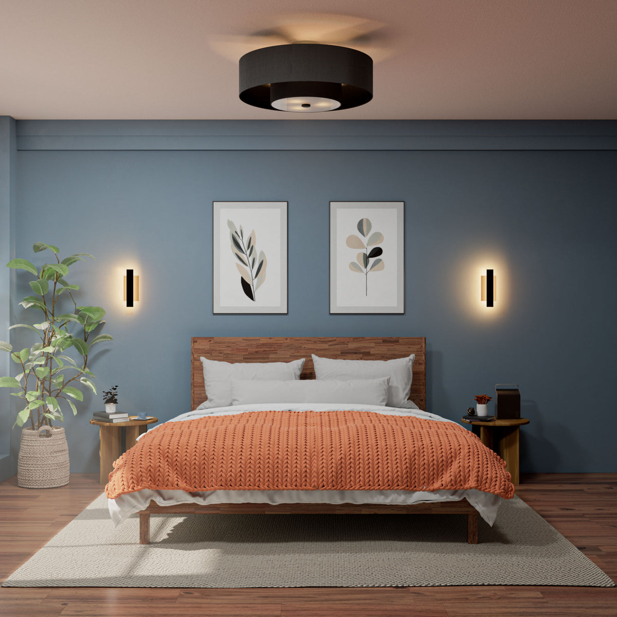30 inch Brookside Matte Black Ceiling Fan with LED Light Kit and Remote