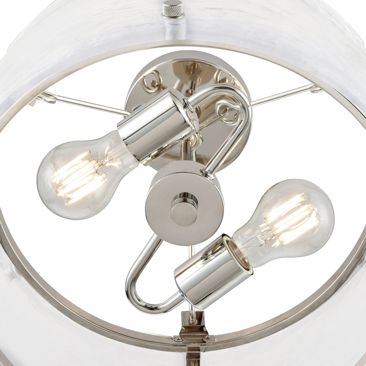 13'' Bennetti Polished NickelWater 2 Light Semi-Flush Mount