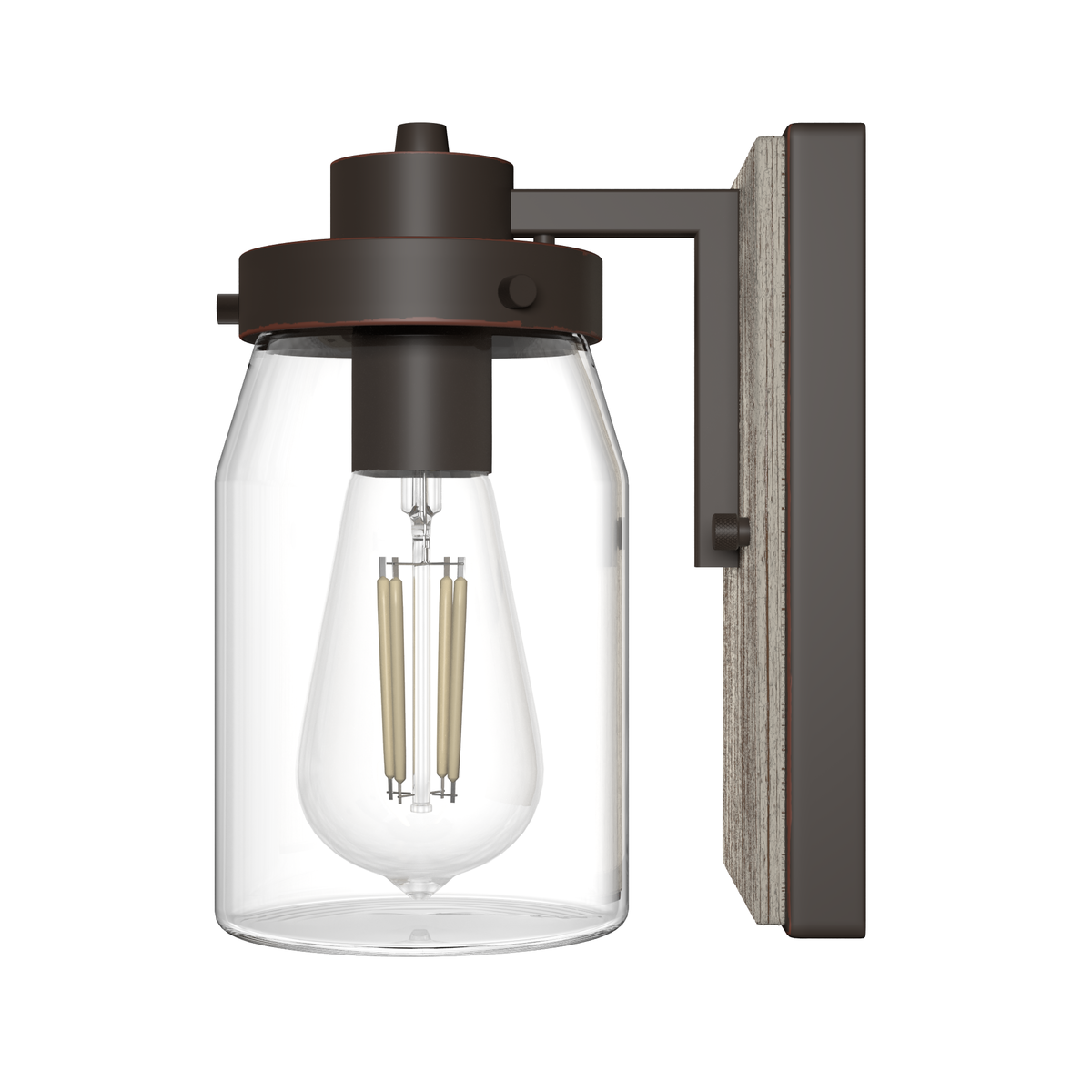 Devon Park 8.5-inch 1-light Onyx Bengal and Barnwood Wall Sconce with Clear Glass