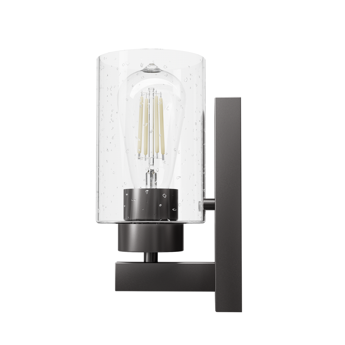 Hartland 9-inch 1-light Noble Bronze Wall Sconce with Seeded Glass