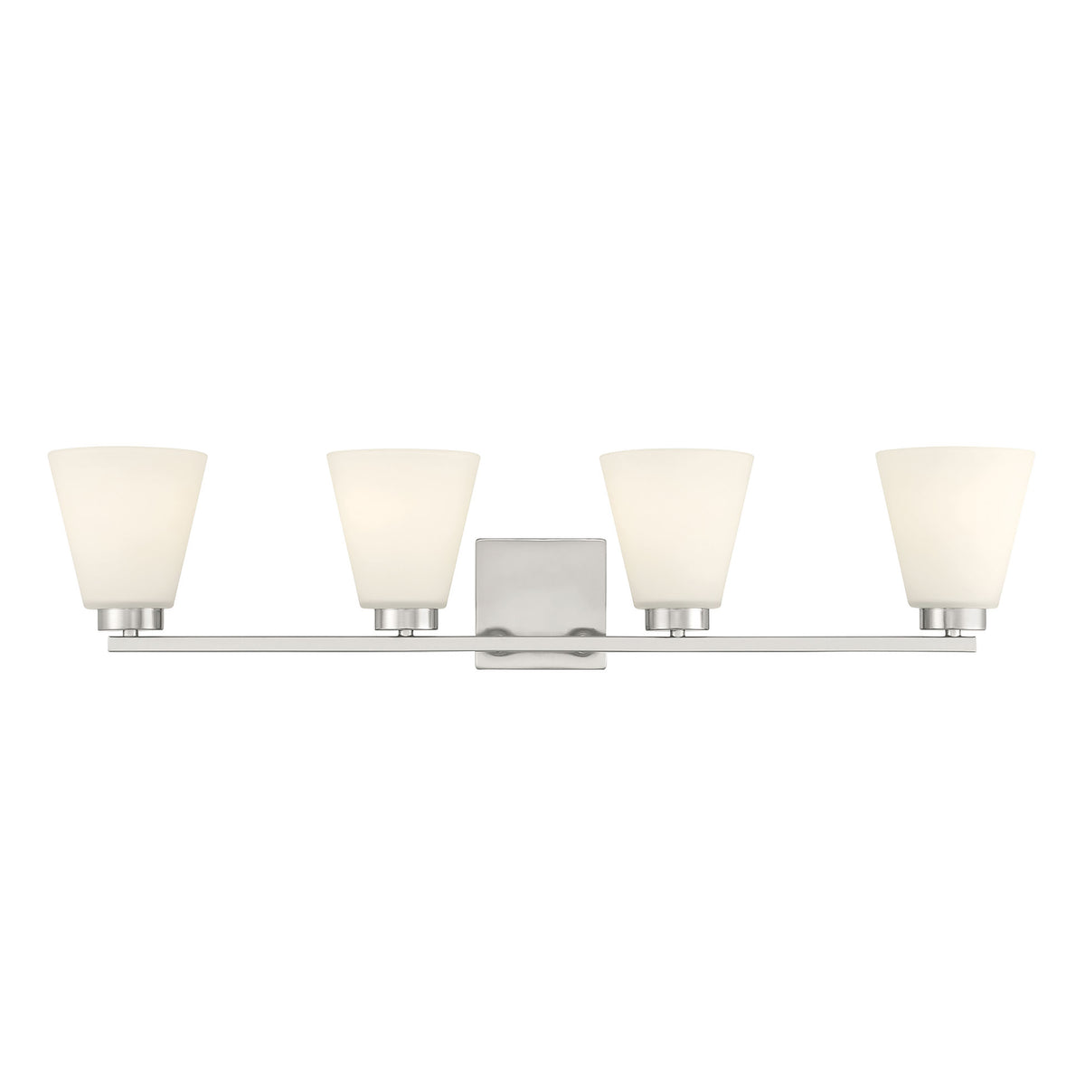 31-inch Strayhan Brushed Nickel 4-Light White Frosted Glass Bathroom Vanity Light
