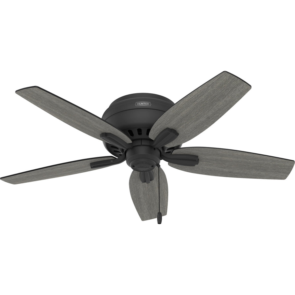 42 inch Newsome Matte Black Low Profile Ceiling Fan with LED Light Kit and Pull Chain