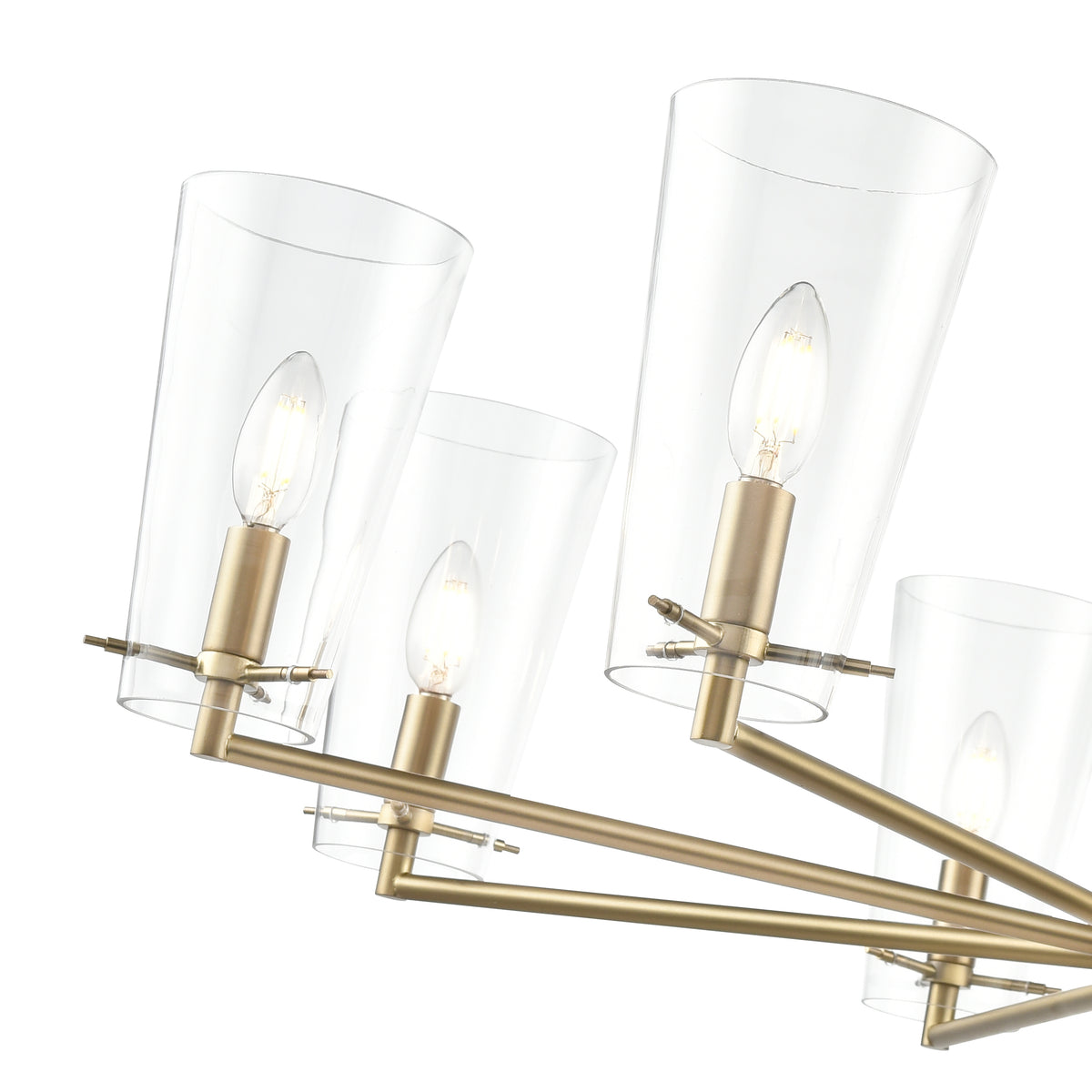 10.25'' Maccan Vintage Brass 8 Light Chandelier
