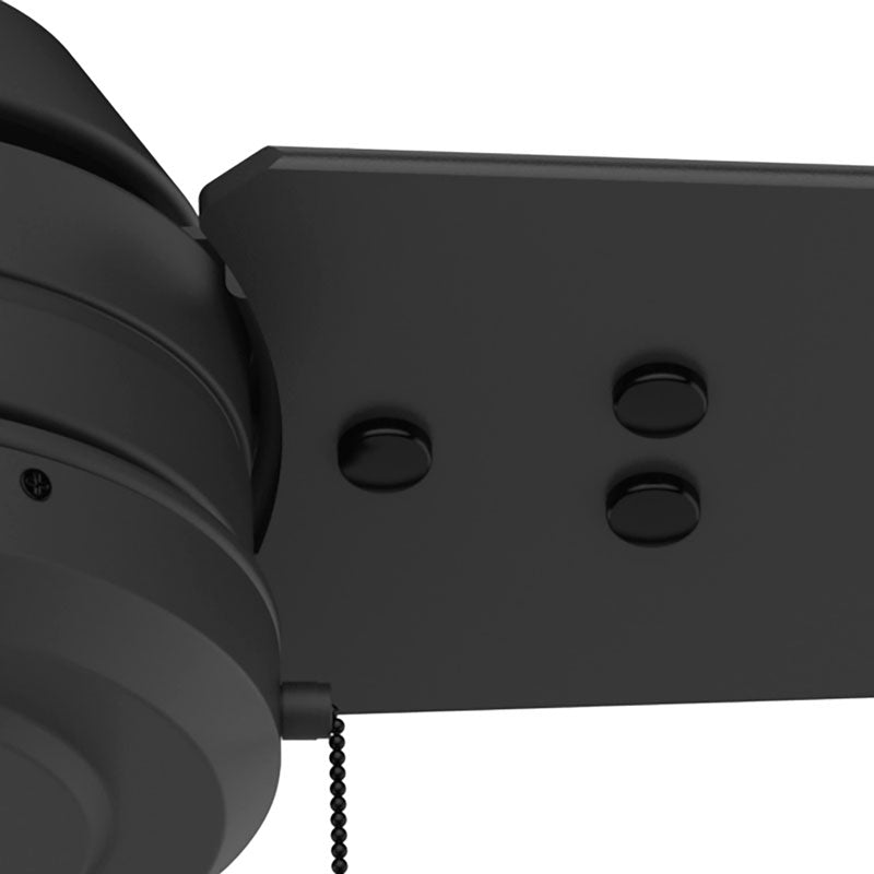 36 inch Cassius Matte Black Damp Rated Ceiling Fan and Pull Chain