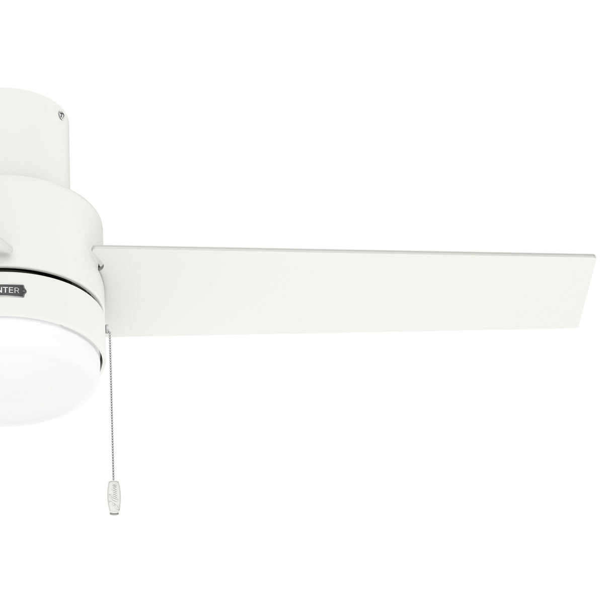 52 inch Brunner Matte White Low Profile Ceiling Fan with LED Light Kit and Pull Chain