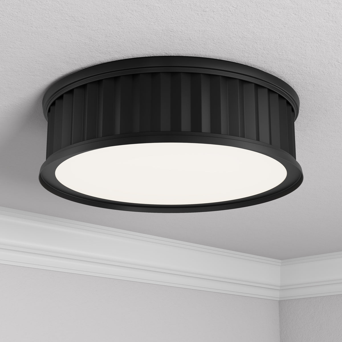 5.25'' Corvella Matte Black 3 Light Flush Mount