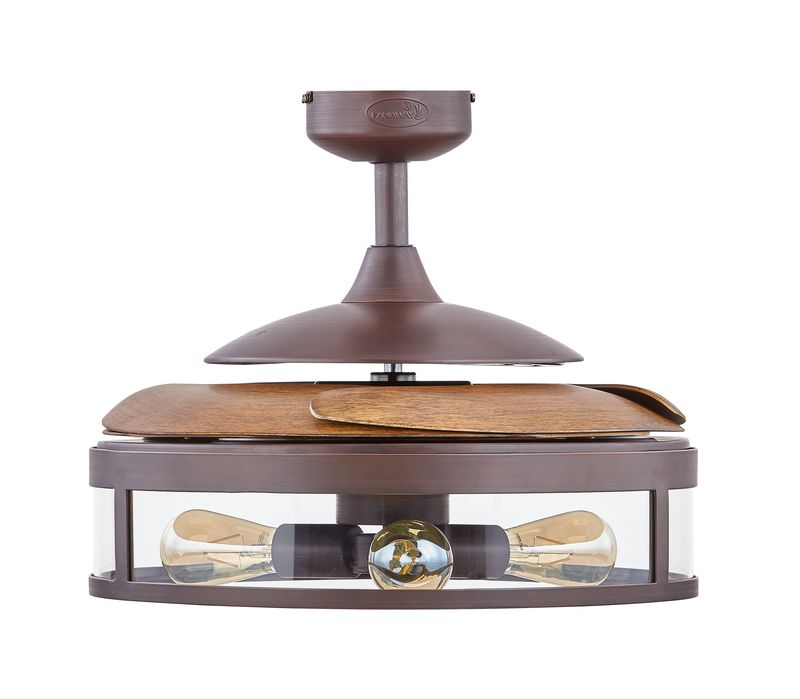Classic 48 Inch 3 Light Bronze Fan with Retractable Blades