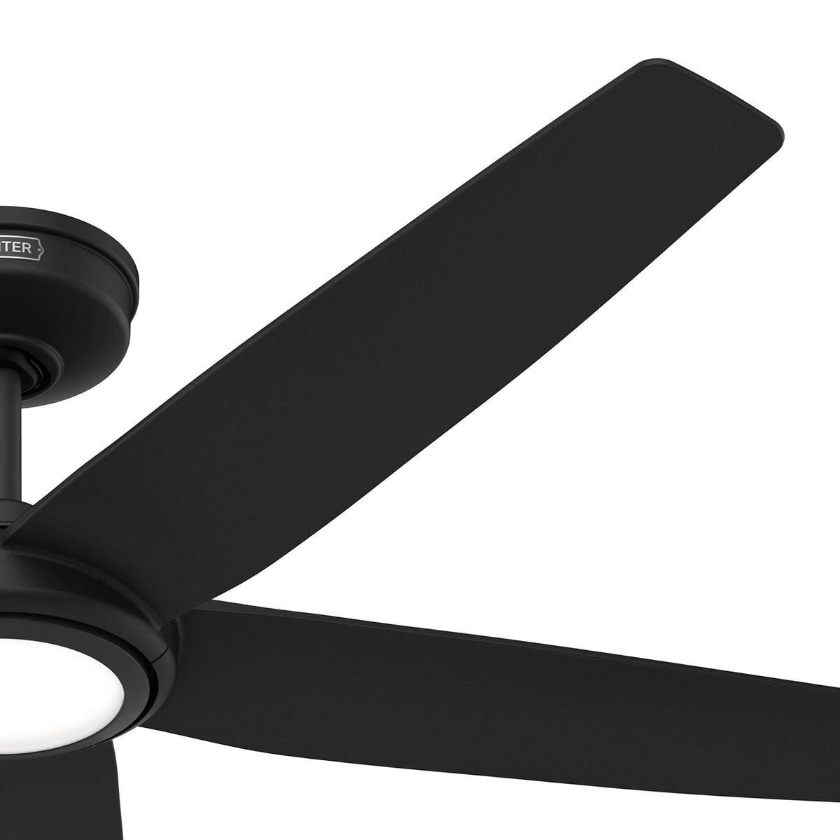52 inch Zentech Wi-Fi ENERGY STAR® Matte Black Damp Rated Ceiling Fan with LED Light Kit and Handheld Remote