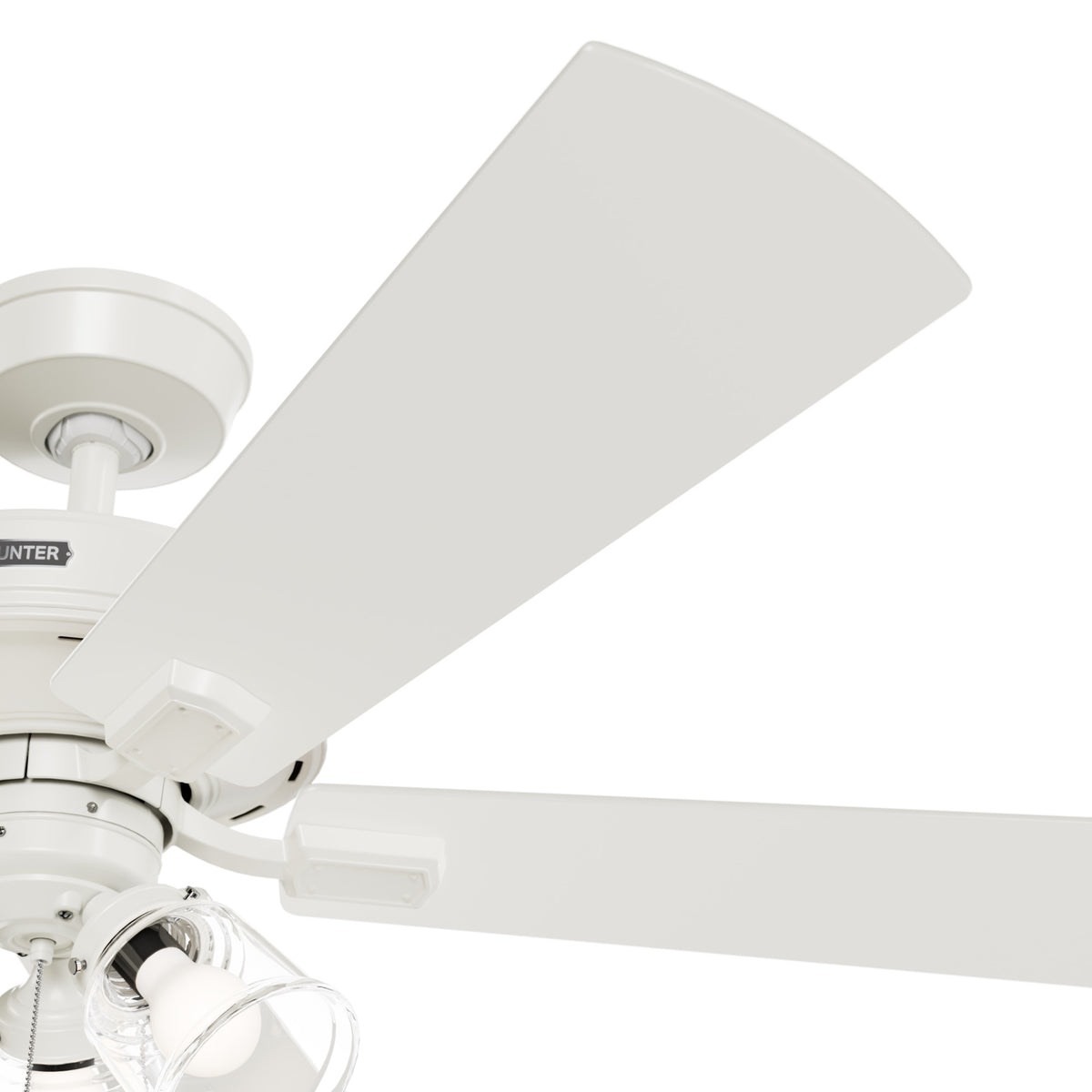 52 inch Crestfield HunterExpress Fresh White Ceiling Fan with LED Light Kit and Pull Chain