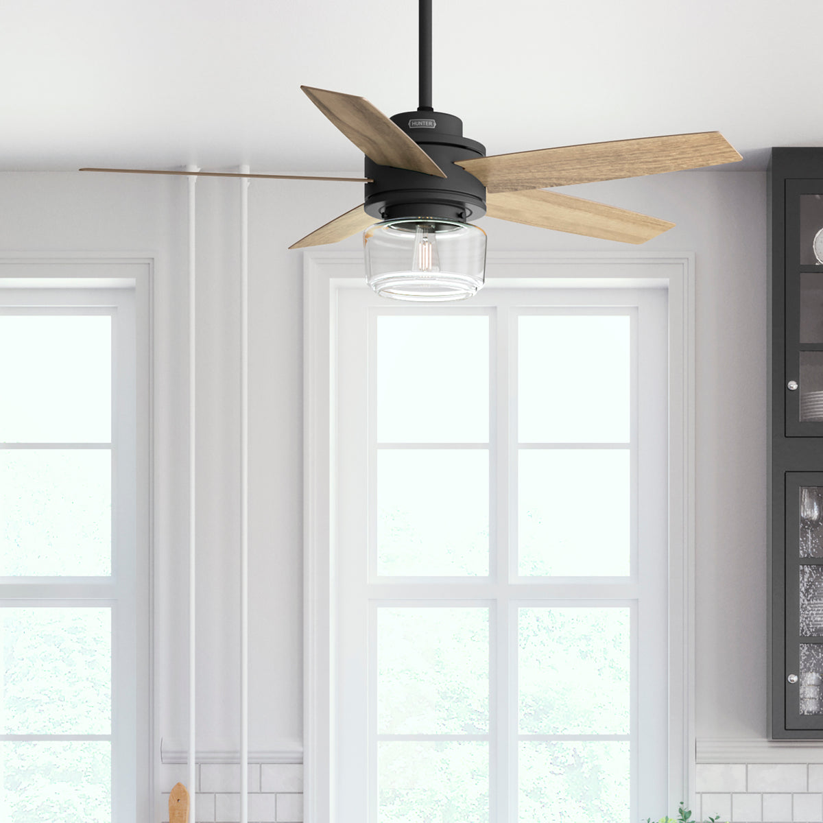 52 inch Margo Matte Black Ceiling Fan with LED Light Kit and Handheld Remote